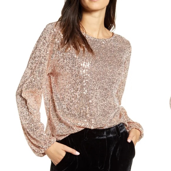 gold sequin top